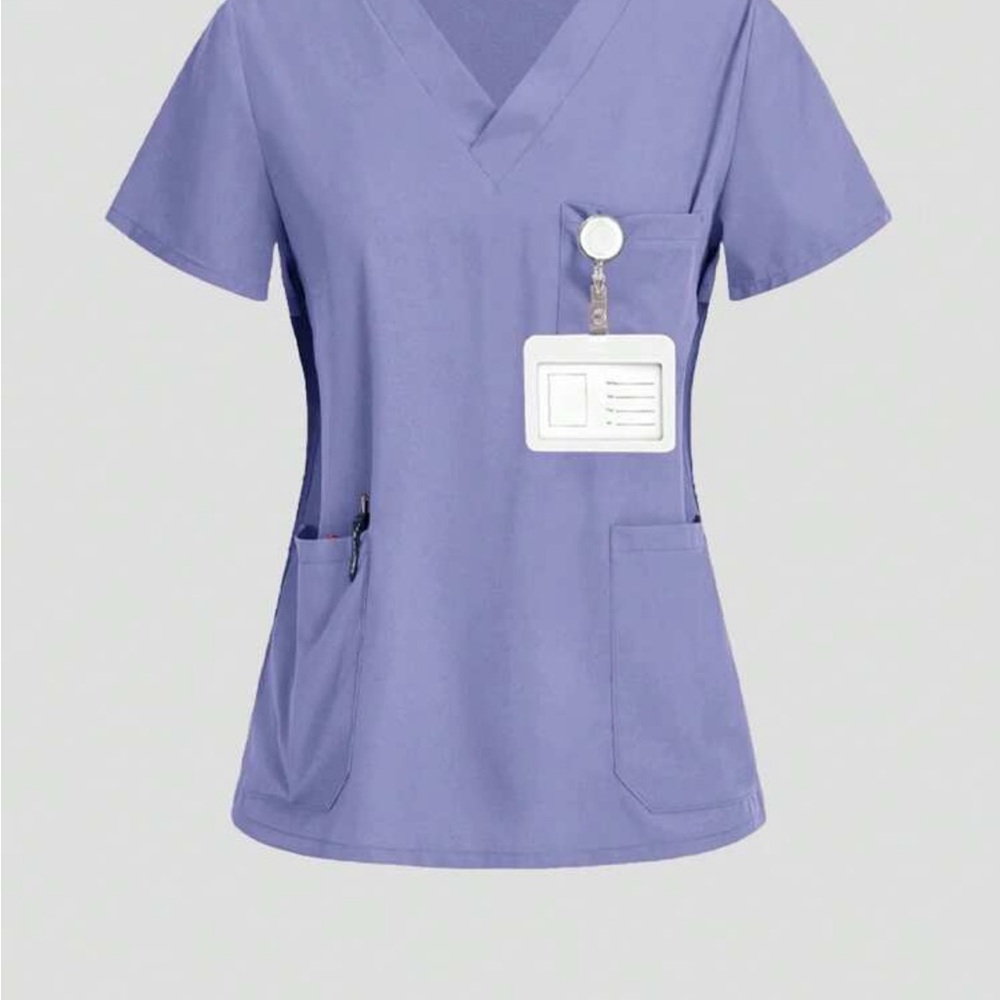 Purple V-Neck Scrub Top